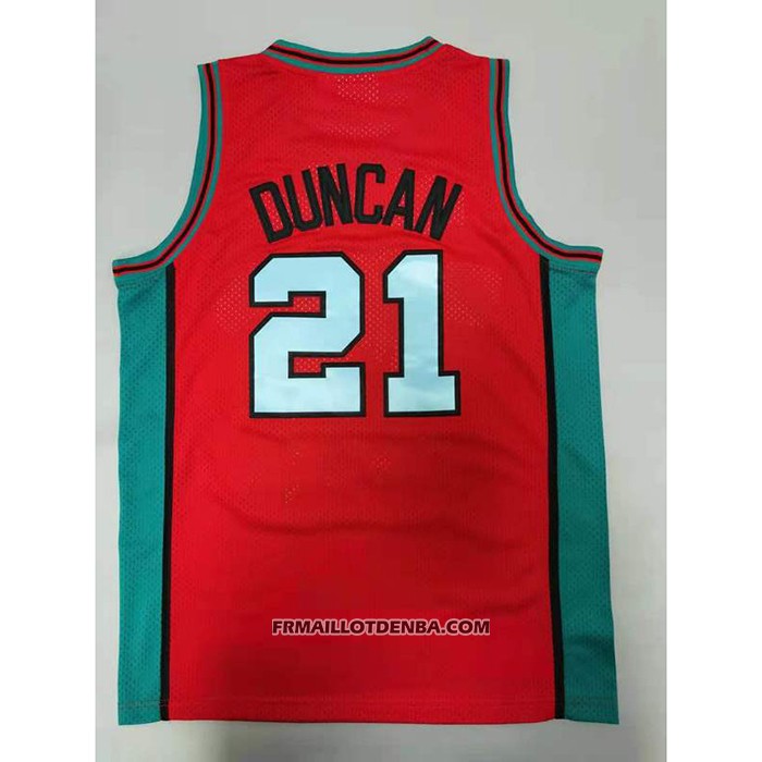 Maillot San Antonio Spurs Tim Duncan NO 21 Mitchell & Ness 1998-99 Rosa